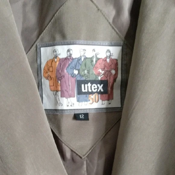 Utex Tan Trench Coat - Picture 5 of 6
